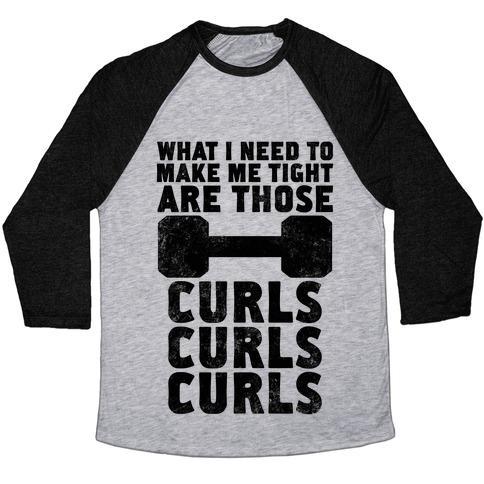 Virgin Teez  Baseball Tee Unisex Tri-Blend Baseball Tee / small / Athletic Gray / Black CURLS, CURLS, CURLS UNISEX TRI-BLEND BASEBALL TEE