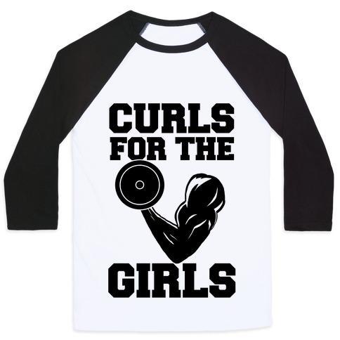Virgin Teez  Baseball Tee Unisex Classic Baseball Tee / x-small / White/Black CURLS FOR THE GIRLS UNISEX CLASSIC BASEBALL TEE