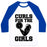 Virgin Teez  Baseball Tee Unisex Classic Baseball Tee / x-small / White/Blue CURLS FOR THE GIRLS UNISEX CLASSIC BASEBALL TEE