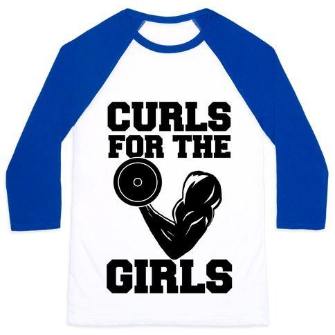 Virgin Teez  Baseball Tee Unisex Classic Baseball Tee / x-small / White/Blue CURLS FOR THE GIRLS UNISEX CLASSIC BASEBALL TEE