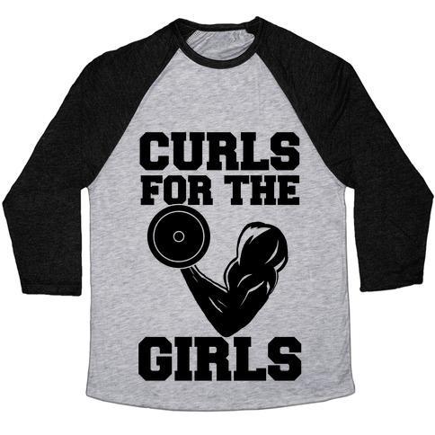 Virgin Teez  Baseball Tee Unisex Tri-Blend Baseball Tee / small / Athletic Gray / Black CURLS FOR THE GIRLS UNISEX TRI-BLEND BASEBALL TEE