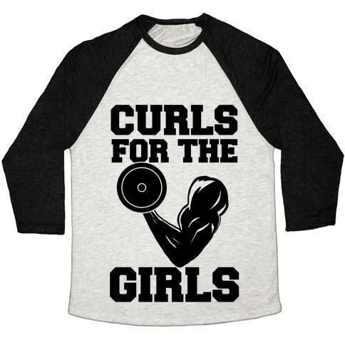 Virgin Teez  Baseball Tee Unisex Tri-Blend Baseball Tee / small / Oatmeal / Black CURLS FOR THE GIRLS UNISEX TRI-BLEND BASEBALL TEE