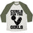 Virgin Teez  Baseball Tee Unisex Tri-Blend Baseball Tee / small / Oatmeal / Moss CURLS FOR THE GIRLS UNISEX TRI-BLEND BASEBALL TEE