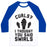 Virgin Teez  Baseball Tee Unisex Classic Baseball Tee / x-small / White/Blue CURLS? I THOUGHT YOU SAID SWIRLS! UNISEX CLASSIC BASEBALL TEE