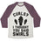 Virgin Teez  Baseball Tee Unisex Tri-Blend Baseball Tee / small / Oatmeal / Maroon CURLS? I THOUGHT YOU SAID SWIRLS! UNISEX TRI-BLEND BASEBALL TEE