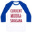 Virgin Teez  Baseball Tee Unisex Classic Baseball Tee / x-small / White/Blue CURRENT MUDRA: SAVASANA UNISEX CLASSIC BASEBALL TEE