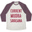 Virgin Teez  Baseball Tee Unisex Tri-Blend Baseball Tee / small / Oatmeal / Maroon CURRENT MUDRA: SAVASANA UNISEX TRI-BLEND BASEBALL TEE