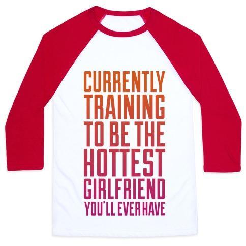 Virgin Teez  Baseball Tee Unisex Classic Baseball Tee / x-small / White/Red CURRENTLY TRAINING TO BE THE HOTTEST UNISEX CLASSIC BASEBALL TEE