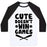 Virgin Teez  Baseball Tee Unisex Classic Baseball Tee / x-small / White/Black CUTE DOESN'T WIN GAMES UNISEX CLASSIC BASEBALL TEE