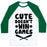 Virgin Teez  Baseball Tee Unisex Classic Baseball Tee / x-small / White/Dark Green CUTE DOESN'T WIN GAMES UNISEX CLASSIC BASEBALL TEE