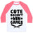 Virgin Teez  Baseball Tee Unisex Classic Baseball Tee / x-small / White/Neon Pink CUTE DOESN'T WIN GAMES UNISEX CLASSIC BASEBALL TEE