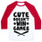 Virgin Teez  Baseball Tee Unisex Classic Baseball Tee / x-small / White/Red CUTE DOESN'T WIN GAMES UNISEX CLASSIC BASEBALL TEE