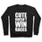 Virgin Teez  Pullover Crewneck Sweatshirt / x-small / Black CUTE DOESN'T WIN RACES (WHITE INK) CREWNECK SWEATSHIRT