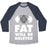 Virgin Teez  Baseball Tee Unisex Tri-Blend Baseball Tee / small / Athletic Gray / Navy CYBERMEN WORKOUT: FAT WILL BE DELETED UNISEX TRI-BLEND BASEBALL TEE