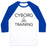 Virgin Teez  Baseball Tee Unisex Classic Baseball Tee / x-small / White/Blue CYBORG IN TRAINING UNISEX CLASSIC BASEBALL TEE