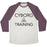 Virgin Teez  Baseball Tee Unisex Tri-Blend Baseball Tee / small / Oatmeal / Maroon CYBORG IN TRAINING UNISEX TRI-BLEND BASEBALL TEE