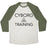 Virgin Teez  Baseball Tee Unisex Tri-Blend Baseball Tee / small / Oatmeal / Moss CYBORG IN TRAINING UNISEX TRI-BLEND BASEBALL TEE