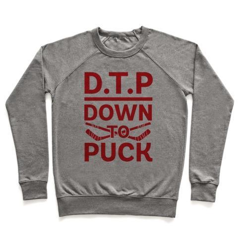 Virgin Teez  Pullover Crewneck Sweatshirt / x-small / Heathered Gray D.T.P (DOWN TO PUCK) CREWNECK SWEATSHIRT