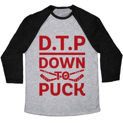 Virgin Teez  Baseball Tee Unisex Tri-Blend Baseball Tee / small / Athletic Gray / Black D.T.P (DOWN TO PUCK) UNISEX TRI-BLEND BASEBALL TEE