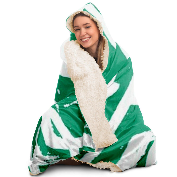 Graphic Pattern Hooded Blanket