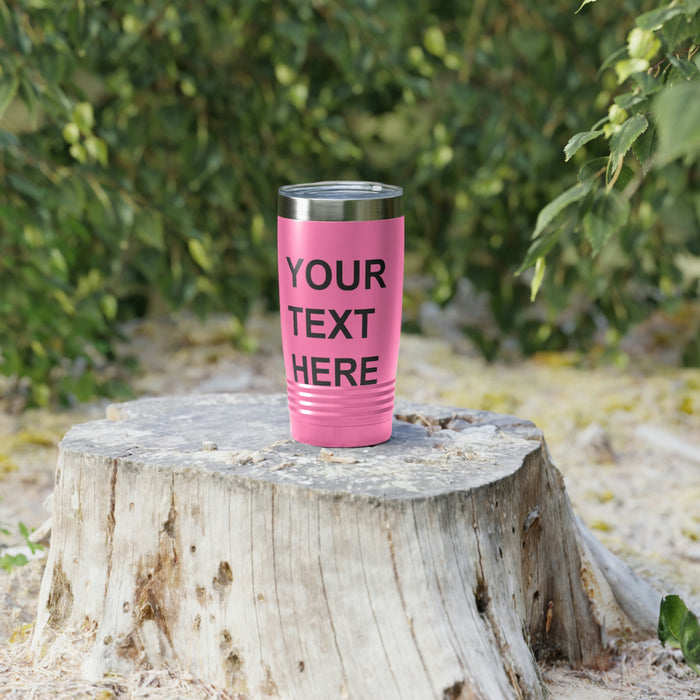 Custom Logo Tumbler, Team Logo Here Tumbler, Personalized Tumbler, Text on a Tumbler, Your Business Logo or Brand Logo Ringneck Tumbler, 20oz