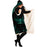 Tropical Banana Night Leaves Hooded Blanket