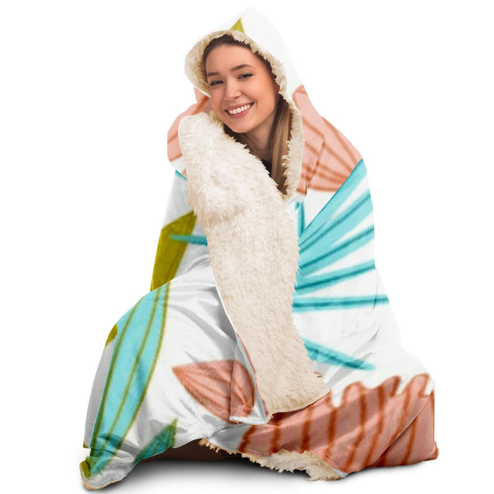Divine Floral Poster Hooded Blanket