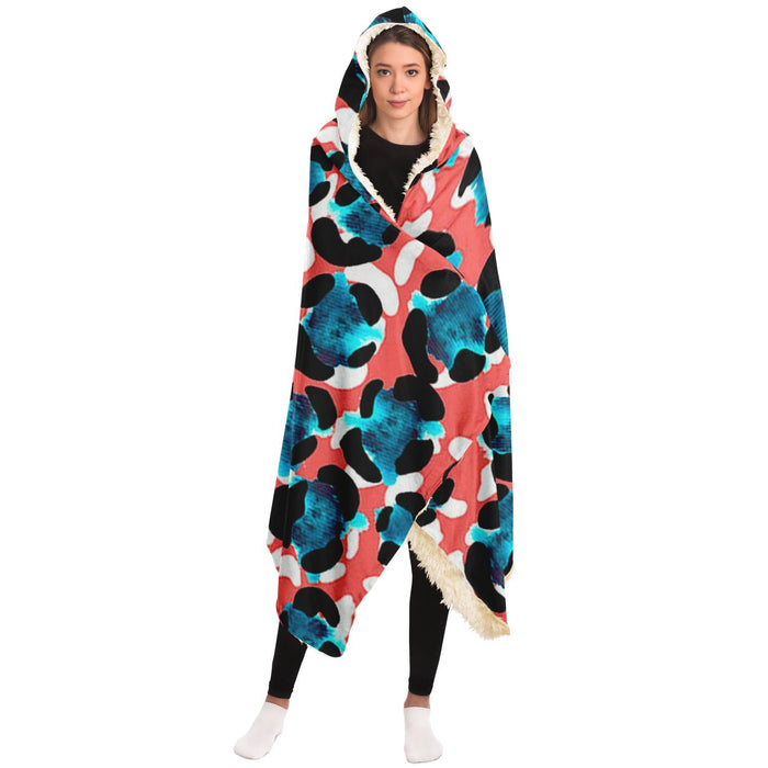 Abstract Pattren Hooded Blanket