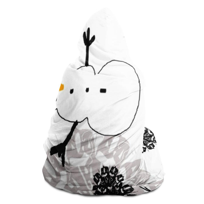 Snowman Pattern Poster Hooded Blanket