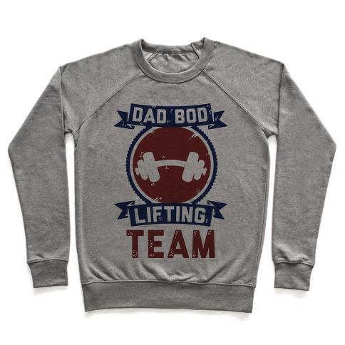 Virgin Teez  Pullover Crewneck Sweatshirt / x-small / Heathered Gray DAD BOD LIFTING TEAM CREWNECK SWEATSHIRT