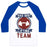 Virgin Teez  Baseball Tee Unisex Classic Baseball Tee / x-small / White/Blue DAD BOD LIFTING TEAM UNISEX CLASSIC BASEBALL TEE