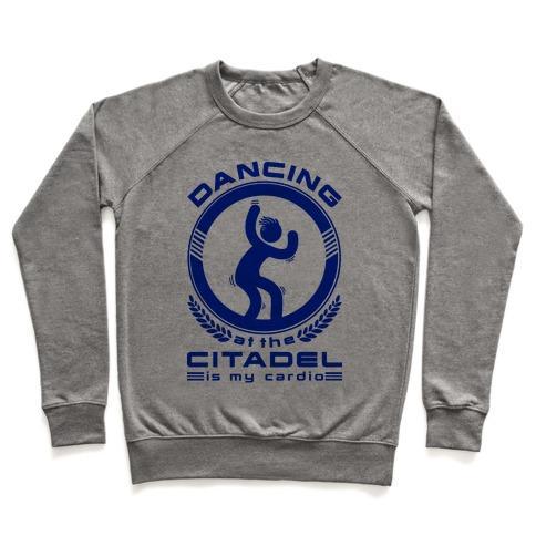 Virgin Teez  Pullover Crewneck Sweatshirt / x-small / Heathered Gray DANCING AT THE CITADEL IS MY CARDIO CREWNECK SWEATSHIRT