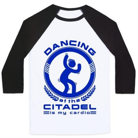 Virgin Teez  Baseball Tee Unisex Classic Baseball Tee / x-small / White/Black DANCING AT THE CITADEL IS MY CARDIO UNISEX CLASSIC BASEBALL TEE