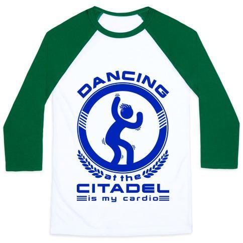 Virgin Teez  Baseball Tee Unisex Classic Baseball Tee / x-small / White/Dark Green DANCING AT THE CITADEL IS MY CARDIO UNISEX CLASSIC BASEBALL TEE