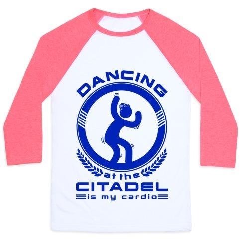Virgin Teez  Baseball Tee Unisex Classic Baseball Tee / x-small / White/Neon Pink DANCING AT THE CITADEL IS MY CARDIO UNISEX CLASSIC BASEBALL TEE