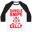Virgin Teez  Baseball Tee Unisex Classic Baseball Tee / x-small / White/Black DANGLE SNIPE AND CELLY UNISEX CLASSIC BASEBALL TEE