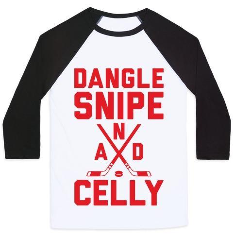 Virgin Teez  Baseball Tee Unisex Classic Baseball Tee / x-small / White/Black DANGLE SNIPE AND CELLY UNISEX CLASSIC BASEBALL TEE