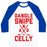 Virgin Teez  Baseball Tee Unisex Classic Baseball Tee / x-small / White/Blue DANGLE SNIPE AND CELLY UNISEX CLASSIC BASEBALL TEE