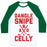 Virgin Teez  Baseball Tee Unisex Classic Baseball Tee / x-small / White/Dark Green DANGLE SNIPE AND CELLY UNISEX CLASSIC BASEBALL TEE