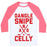 Virgin Teez  Baseball Tee Unisex Classic Baseball Tee / x-small / White/Neon Pink DANGLE SNIPE AND CELLY UNISEX CLASSIC BASEBALL TEE