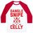 Virgin Teez  Baseball Tee Unisex Classic Baseball Tee / x-small / White/Red DANGLE SNIPE AND CELLY UNISEX CLASSIC BASEBALL TEE