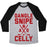 Virgin Teez  Baseball Tee Unisex Tri-Blend Baseball Tee / small / Athletic Gray / Black DANGLE SNIPE AND CELLY UNISEX TRI-BLEND BASEBALL TEE