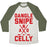 Virgin Teez  Baseball Tee Unisex Tri-Blend Baseball Tee / small / Oatmeal / Moss DANGLE SNIPE AND CELLY UNISEX TRI-BLEND BASEBALL TEE