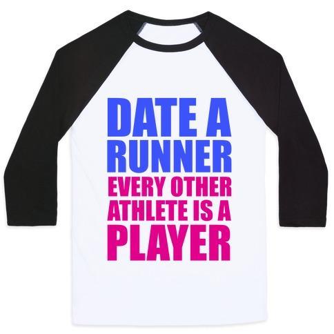 Virgin Teez  Baseball Tee Unisex Classic Baseball Tee / x-small / White/Black DATE A RUNNER UNISEX CLASSIC BASEBALL TEE