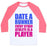 Virgin Teez  Baseball Tee Unisex Classic Baseball Tee / x-small / White/Neon Pink DATE A RUNNER UNISEX CLASSIC BASEBALL TEE