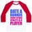 Virgin Teez  Baseball Tee Unisex Classic Baseball Tee / x-small / White/Red DATE A RUNNER UNISEX CLASSIC BASEBALL TEE