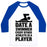 Virgin Teez  Baseball Tee Unisex Classic Baseball Tee / x-small / White/Blue DATE A SWIMMER, EVERY OTHER ATHLETE IS A PLAYER UNISEX CLASSIC BASEBALL TEE