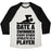 Virgin Teez  Baseball Tee Unisex Tri-Blend Baseball Tee / small / Oatmeal / Black DATE A SWIMMER, EVERY OTHER ATHLETE IS A PLAYER UNISEX TRI-BLEND BASEBALL TEE