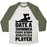 Virgin Teez  Baseball Tee Unisex Tri-Blend Baseball Tee / small / Oatmeal / Moss DATE A SWIMMER, EVERY OTHER ATHLETE IS A PLAYER UNISEX TRI-BLEND BASEBALL TEE