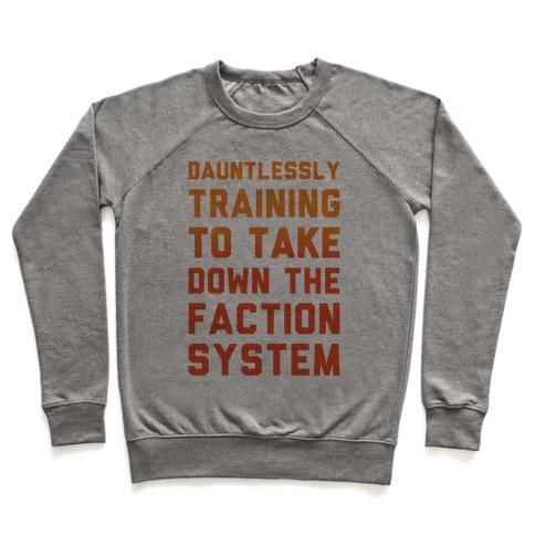 Virgin Teez  Pullover Crewneck Sweatshirt / x-small / Heathered Gray DAUNTLESSLY TRAINING CREWNECK SWEATSHIRT